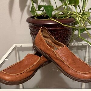 Born Men's Brown Leather Slip-On Loafers